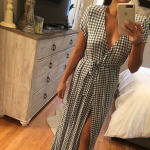 Gingham Maxi with Slit
